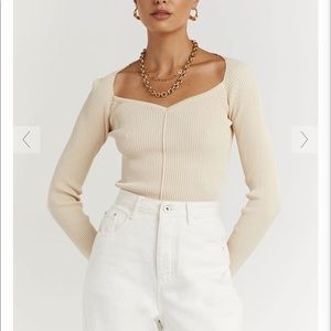 Cream DISSH Sweetheart Knit